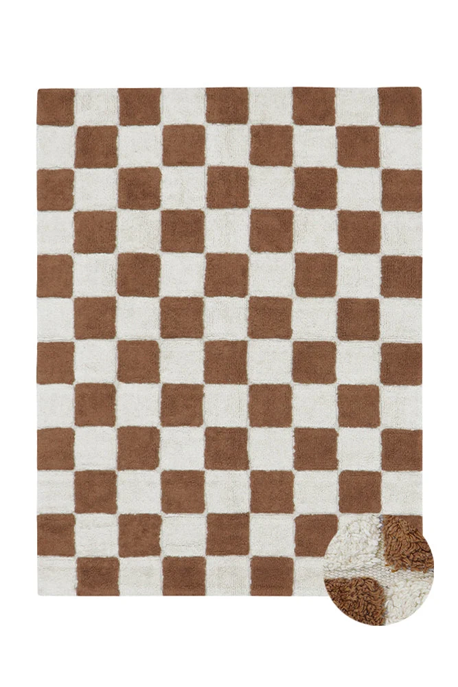 Lorena Canals vaskbart gulvtæppe Kitchen Tiles Toffee 90 x 130 cm - Billede 2