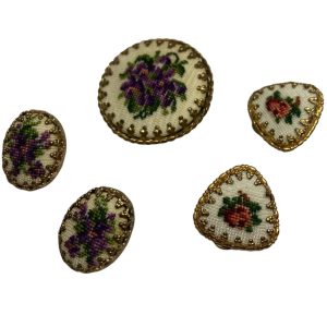 Broderet vintage smykke sæt