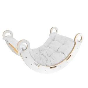Meowbaby Snug Rocker klatrebue i træ med pude - Hvid