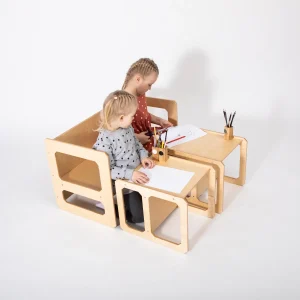 Montessori Spisebordssæt med 2 Stole – Til Små Børn